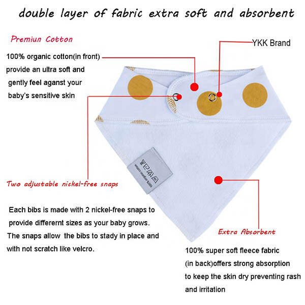 Unisex супер мягкие органические Bibs слюней хлопка для Newborn младенца