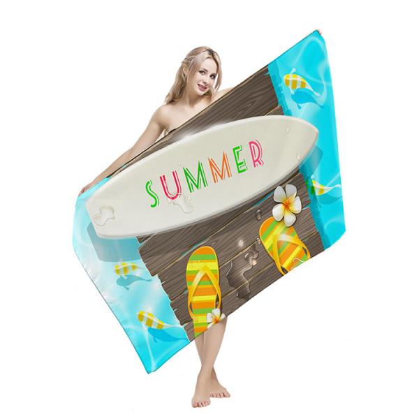 Colorful Custom Sublimated Towels , Mens Beach Towel Sublimation Non Stick Sand