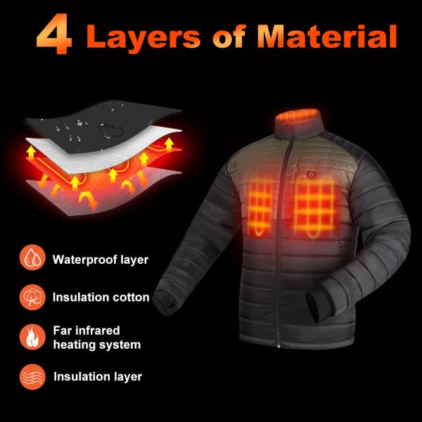 Custom Heating Zones USB Electric Heated Fleece Jacket Winter 5v 7.4v