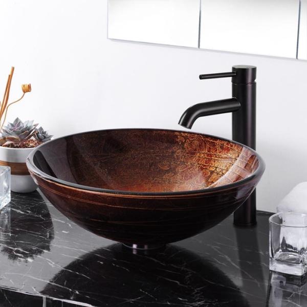 Modern Artistic Glass Bowl Bathroom Vanity Sinks , Colored Bathroom Lavatory Sinks