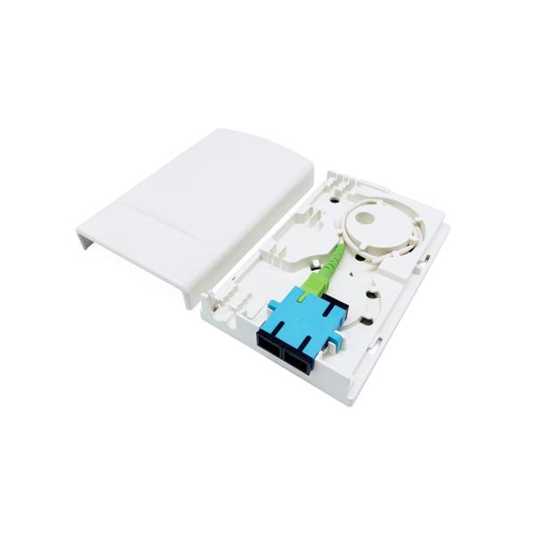2 Core Mini FTTH Fiber Optic Distribution Wall Outlet Faceplate ABS Plastic White