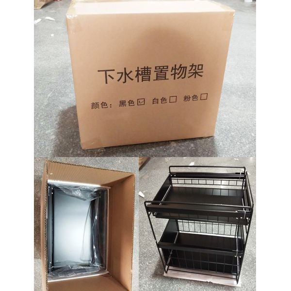 Bathroom Kitchen Stackable Double-layer Pull-out Storage Basket Spice Rack Basket  Under Sink Organizer Bathroom Shelf