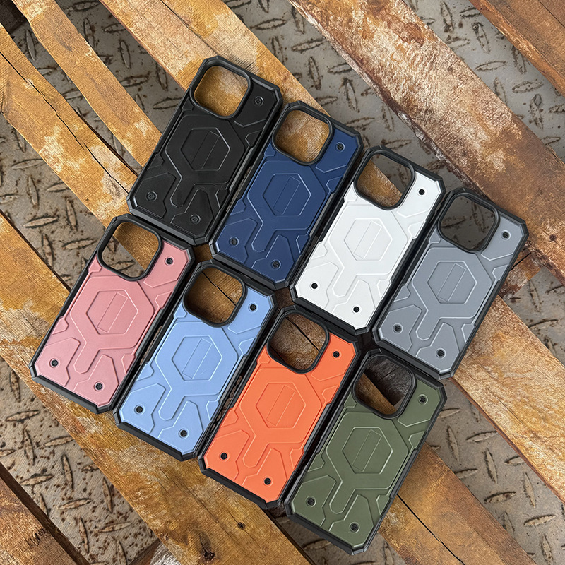 Pure Color New Adventure Series Anti-Shock Hard Style Mobile Phone Case for IPhone11 12 13 14 15 Pro Max Plus Street Fashion