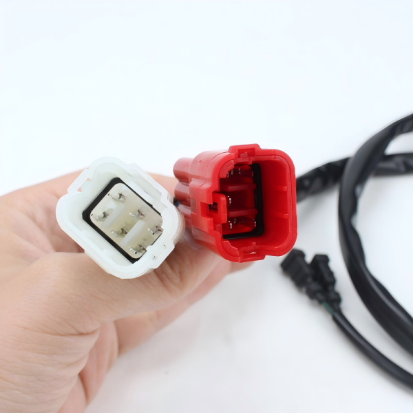 Custom Automotive Wire Harness | Custom Red White Mating Lock Connector Cable Assembly for Electric Scooter Light Controller | Terminal Cable China Factory