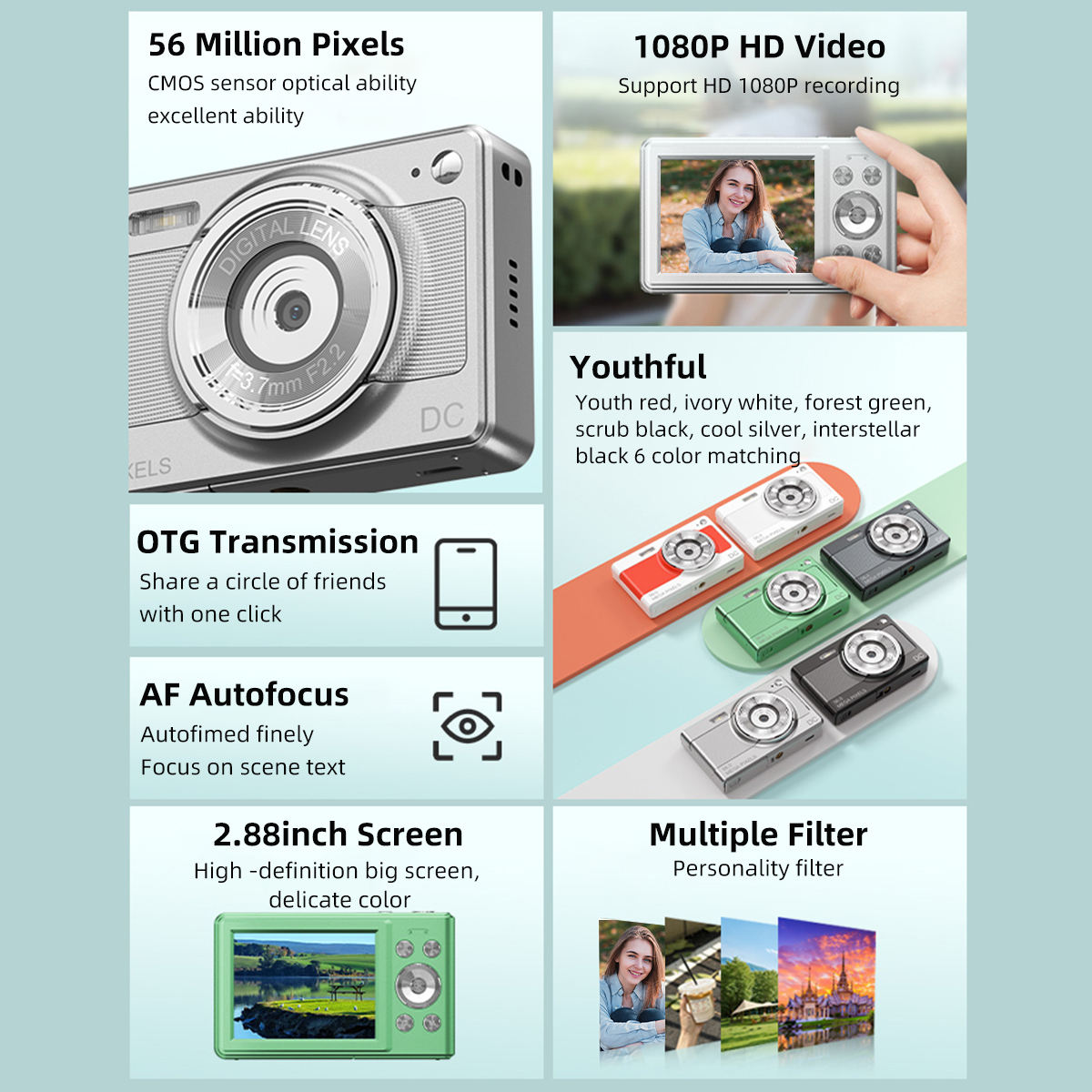 Autofocus L15 Digital Camera 16X Digital Zoom Vlogging Camera