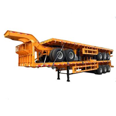 Multi Funtion flatbed semi trailer  75 Ton Trailer Hydraulic Low Bed Trailer
