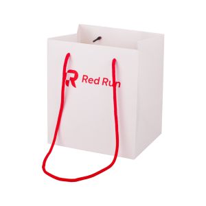 Квадратный нижний белый бумажный мешок подарок цветочная упаковка хлопчатобумажная веревка ручка