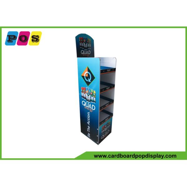 Soft Drinks Corrugated Paperboard Promotional Display Stands 4 Shelf FL065