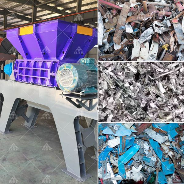 Double Shaft Metal Shredder for Giant Car Shell with 200-2200 mm Input Size and 1-10 cm Final Product Size