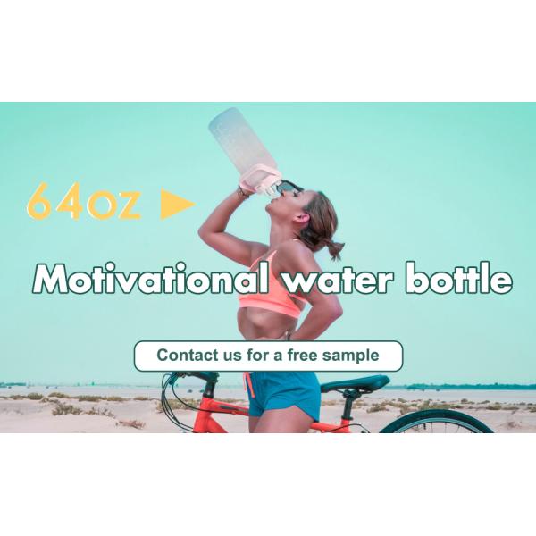 Motivational Water Bottle with Time Marker BPA Free 64OZ and Gradient Color Design
