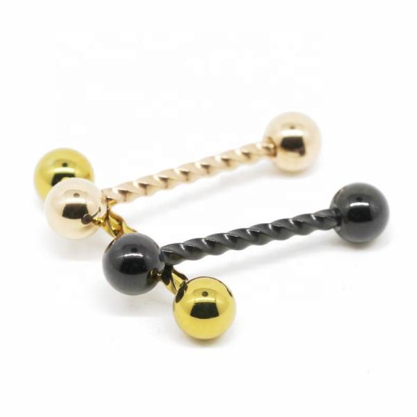 Língua preta Ring Piercing 14G 16mm Rose Gold Screw Barbell do ouro