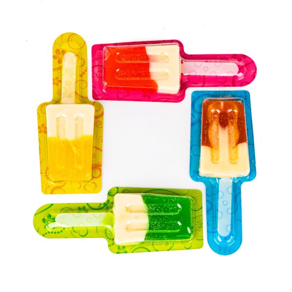 Fruit Flavor Ice Cream Shape Soft Lollipop Candies Rich in Vitamin C Gummy Candy