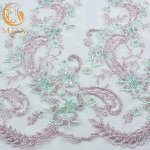 Привлекательная французская ткань шнурка вышивки 3D отбортовала нейлон 80%