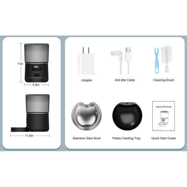 Cuenco automático para mascotas de 4L alimentador de acero inoxidable autoalimentado para gatos