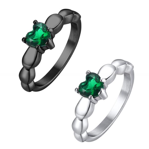 Channel Setting Inlay CZ Stainless Steel Rings 18K Gold Plated For Wedding Engagement