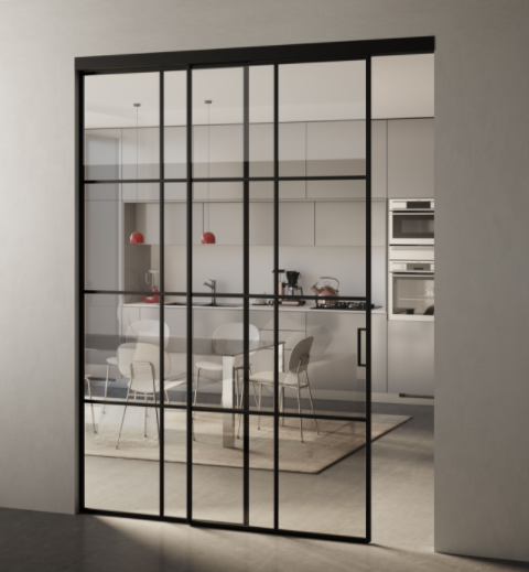 Contemporary Front Office Aluminium Sliding Glass Doors