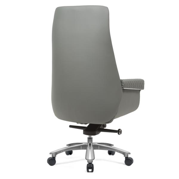 Gray PU Leather Revolving Chair Ergonomic Swivel Office Chair