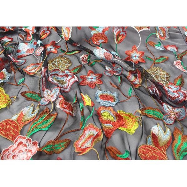 Яркое 3Д покрасило ткань шнурка вышивки цветка для дам Веддинг Дрессмакинг