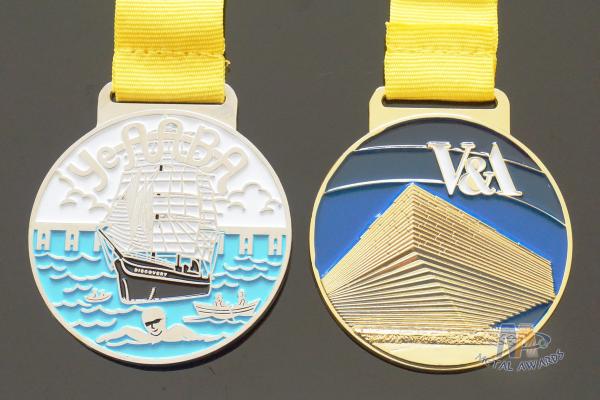 Dragon Boat And Swimming Metal Gold Award Medals For Art Gifts Customized Shape