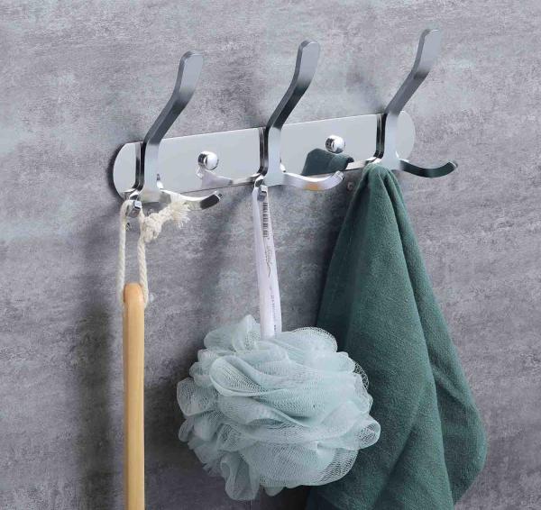 Chrome Plating Silver Stainless Steel Bathroom Towel Hooks Waterproof Multipurpose