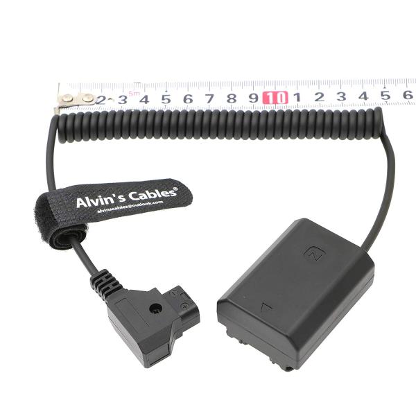 Alvin's Cables NP FZ100 D to D tap Coiled Power Cable for Sony A7III A7RIII A7SIII A9 Camera