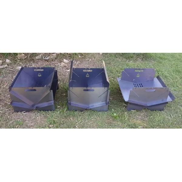 Деревянный горящий складной располагаясь лагерем на открытом воздухе стальной огонь делает ямки гриль угля барбекю