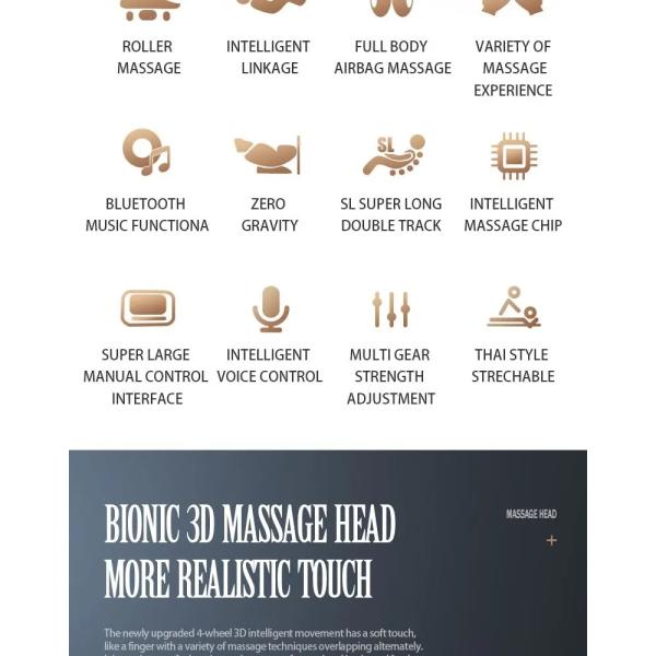 Whole Body 135cm Sl Track 4d Massage Chair ISO9001 Roller OEM