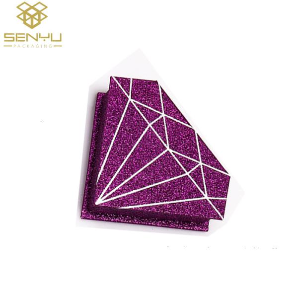 Cardboard Makeup Cosmetic Packaging Boxes Purple Glitter for False Eyelashes