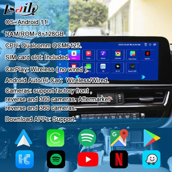8+128GB Android Infotainment Module for Lexus ES 2022-2024 RX NX LX GX LS...with YouTube, NetFlix, Google Play, Waze