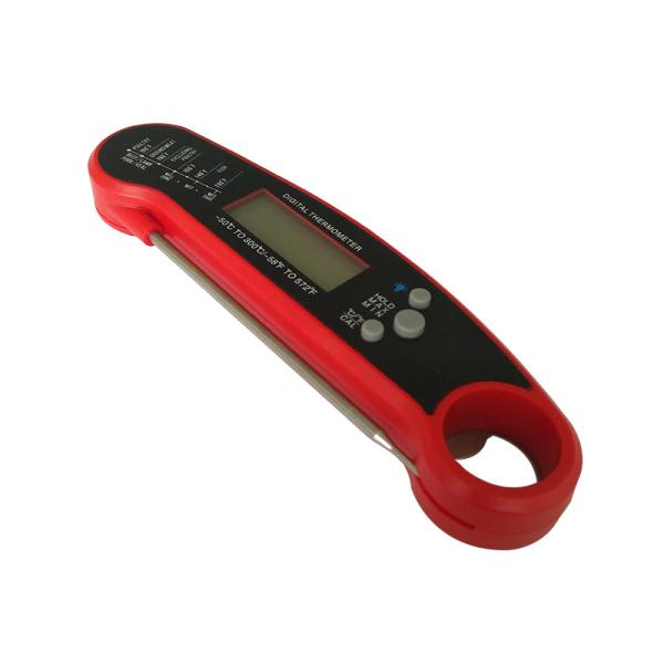 Red / Black Plastic Digital Food Thermometer With 304 Stainless Folding Probe