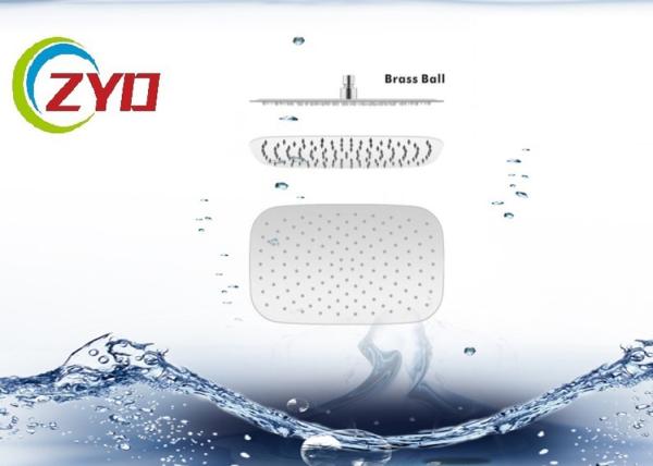 Thin Brushed Nickel Rain Shower Head Anti Corrosion Steel Material