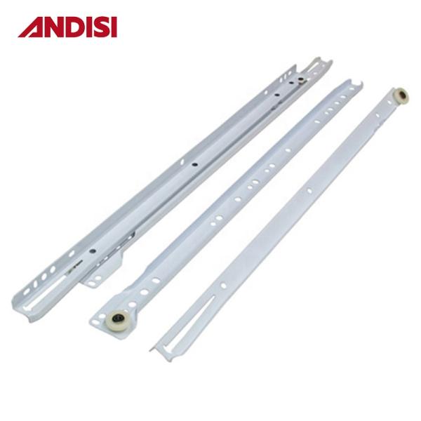 Powder Coated Roller Slides for Sturdy Furniture Cabinet Drawers in White Brown Black