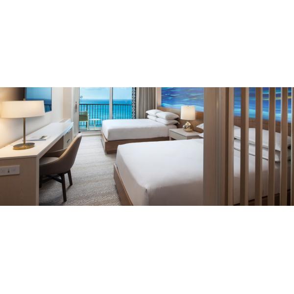 Metal Wooden Luxury Hotel Bedroom Furniture Sets , Modern Hospitality Furniture