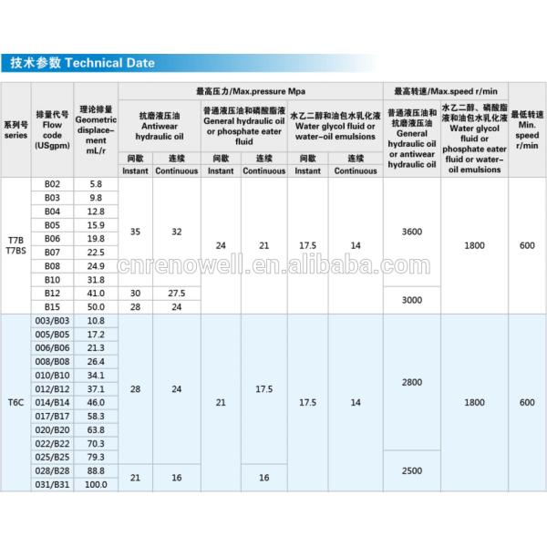 Double Industrial Vane Pump Denison T6CCM T6DCM T6ECM T6EDM T6EEM