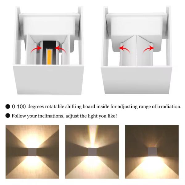 Color Rendering Index Ra 80 Modern Outdoor Wall Light LED Waterproof IP65 Up Down Light