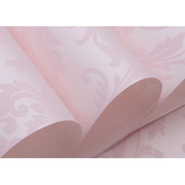 Flocking обои типа розовой флористической картины европейские для спальни, живущая комната