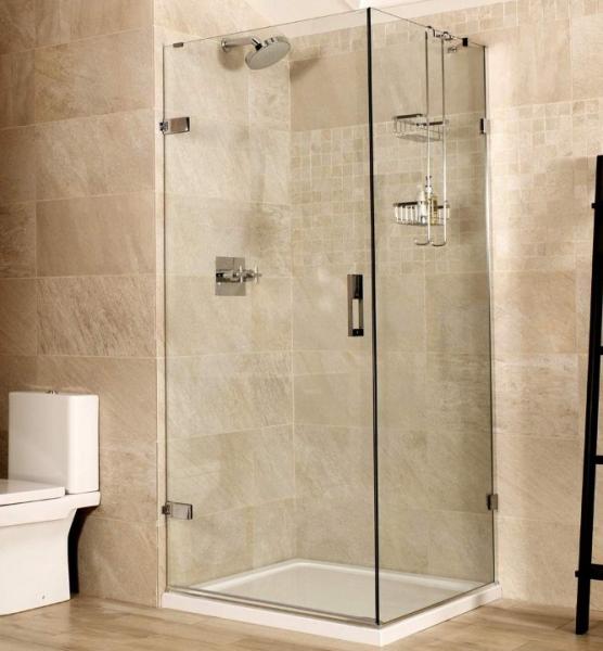 Glass Shower Door 10mm Toughened Glass Frameless Shower Enclosures With Black Hinges
