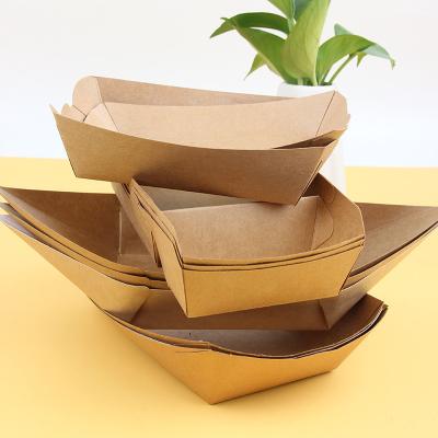 Eco-friendly Square Food Tray for Biodegradable Takeaway Sushi Sandwich Kraft Paper Box