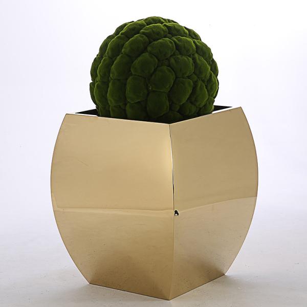 Mirror Surface Shopping Mall Decoration Ss Planter Pots 3.0mm Thickness