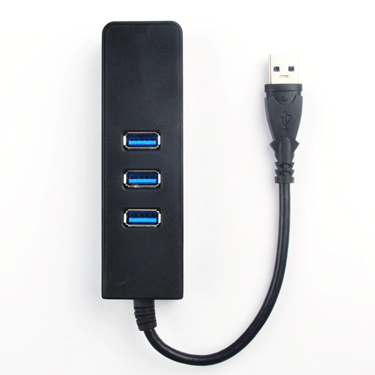 RJ45 Gigabit Ethernet Plastic ABS 3 Port USB 3.0 HUB