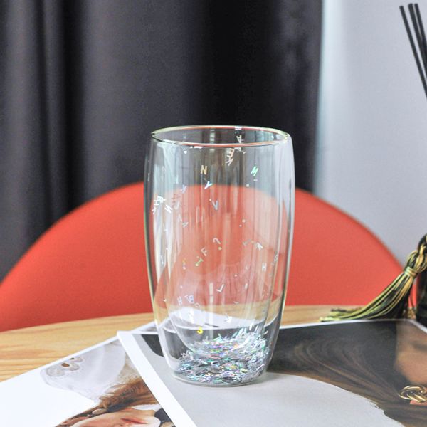 OEM Colorful Creative Double Wall Glass Mug High Borosilicate Glass Cup Home Use