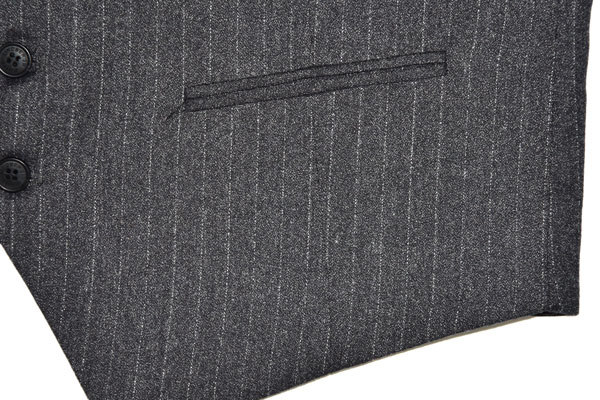 Popular Dark Grey Stripe Mens Slim Fit Vest 5% Wool OEM and ODM Embroidery Logo