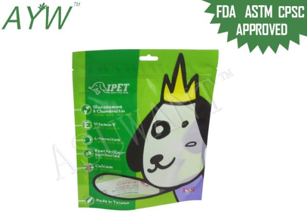 A parte superior do fecho de correr recicla os sacos impermeáveis, sacos plásticos do alimento para cães do empacotamento de alimentos para animais de estimação com teste padrão dos desenhos animados
