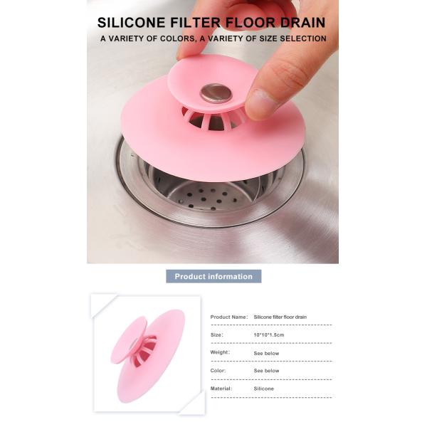 Durable Round Push Type Kitchen Silicone Sink Strainer , Factory Wholesale