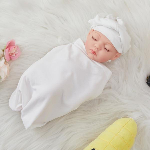Full set Sublimation Baby Swaddling Blanket Infant Wrap With Cap For Customized Photo Printing