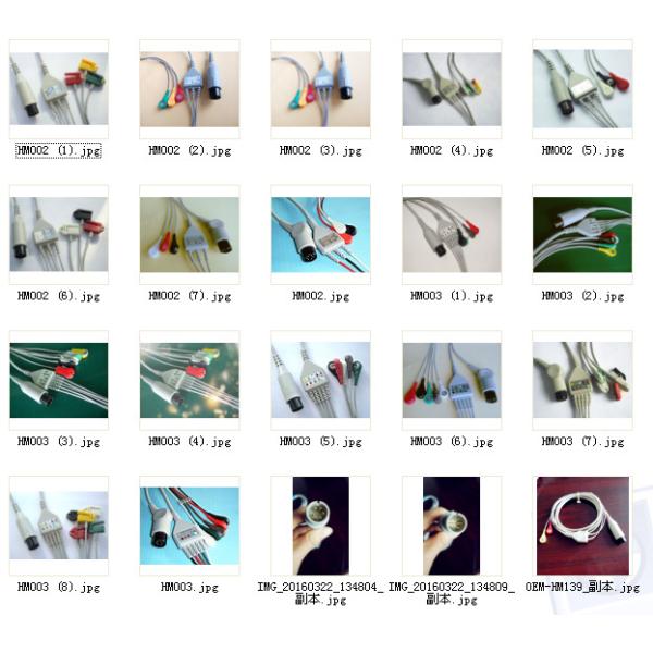 Common 3 Lead 5 Lead ECG Cable Set , LL / Din Style ECG Trunk cable