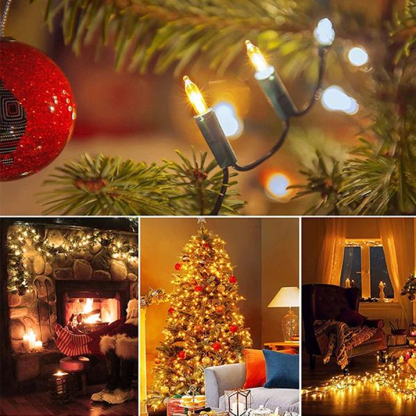 18ft 50 LED Green Wire Christmas Light Warm White Lights for Indoor Outdoor Christmas Valentine Wedding Lighting Decoration