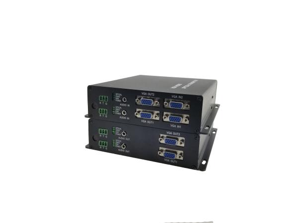 Manufacture 4 channel VGA 720/1080p video audio extender with data VGA fiber Optic Converter