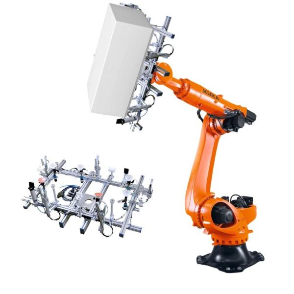 多機能CRG速換ロボットグリッパーとKUKA KR 210 R2700-2 6軸産業用材料処理パレット化ロボット