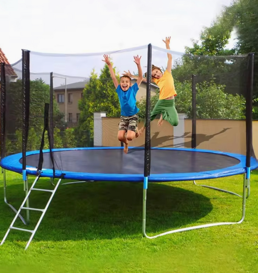 Outdoor Trampoline engineered with child safety features and non slip jumping surface for family friendly outdoor fun
